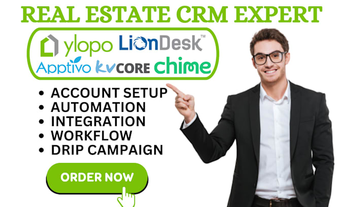 Bestseller - setup estage ylopo appitvo liondesk chime follow up boss kvcore automation va