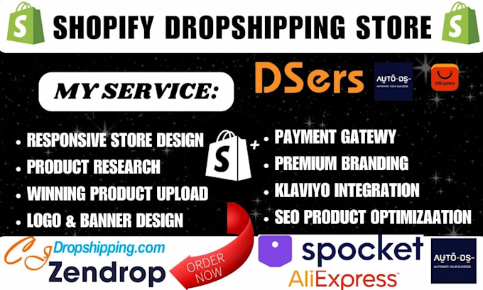 Bestseller - build shopify dropshipping store shopify website via autods zendrop temu bigbuy