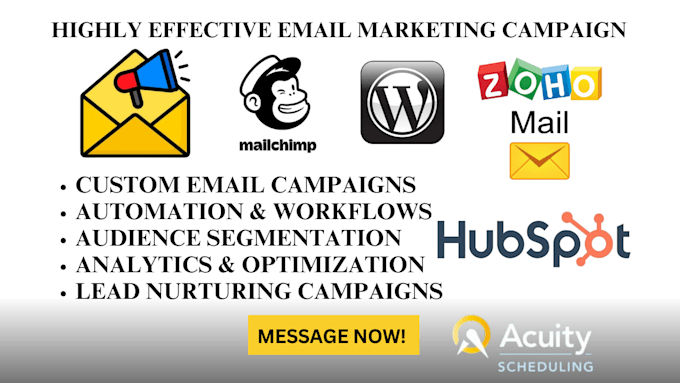 Gig Preview - Mailchimp zoho hubspot email marketing workflow automation for mca business loan