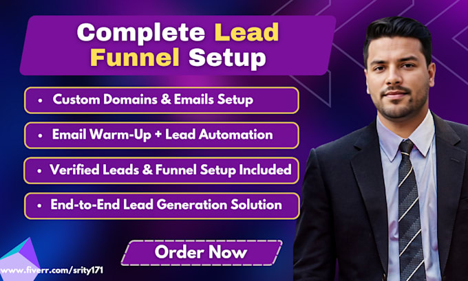 Gig Preview - Build lead generation funnel with domains, email accounts, and email tools setup