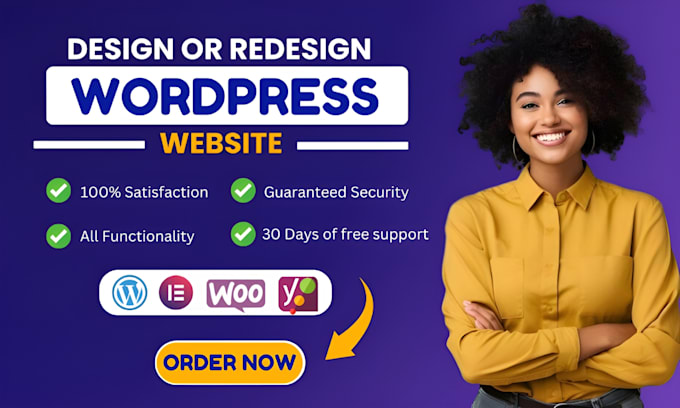 Gig Preview - Build wordpress website development revamp wordpress design wordpress website