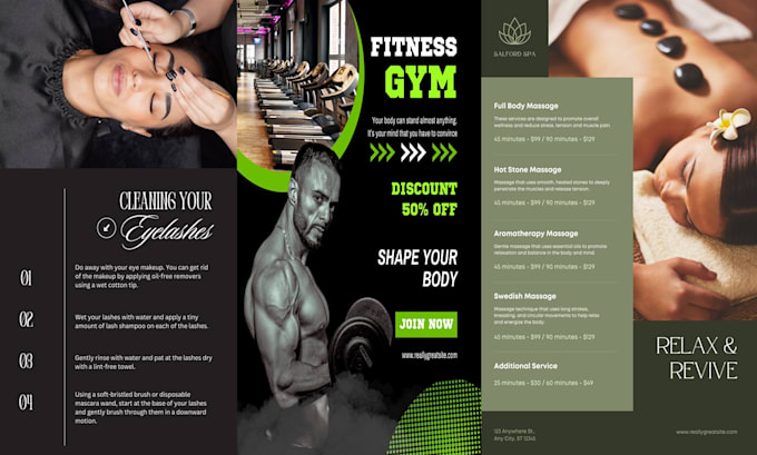 Bestseller - design custom menus for spa, salon, gym, and restaurant