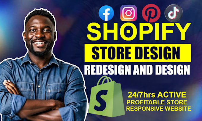 Gig Preview - Redesign shopify website, design shopify website store shopify theme development