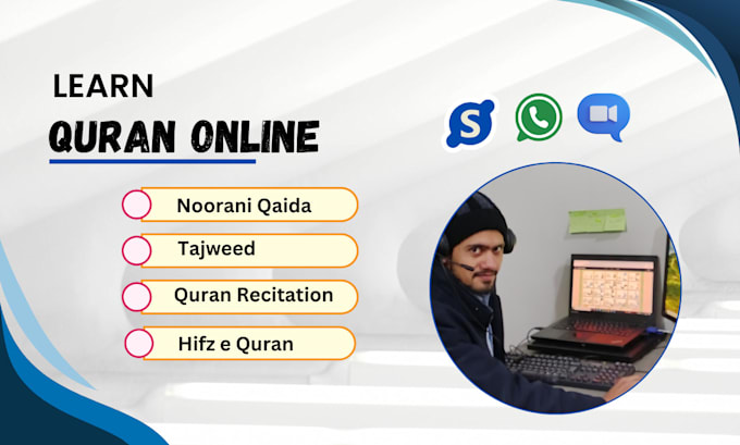 Gig Preview - Do online quran teaching, learn quran with tajweed