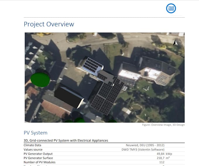 Gig Preview - Do photovoltaic system using pvsol and sketchup