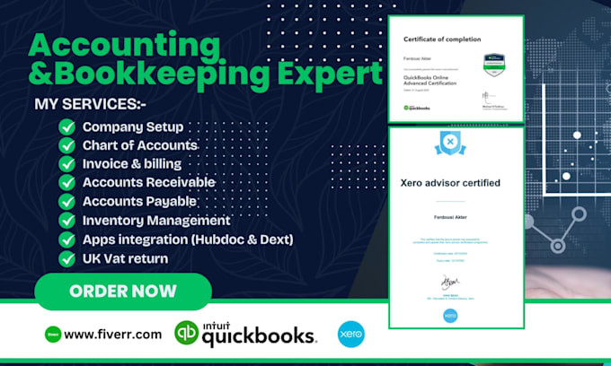 Gig Preview - Be your bookkeeper for managing accounting and bookkeeping task