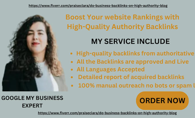 Gig Preview - Do business backlinks on high authority blog