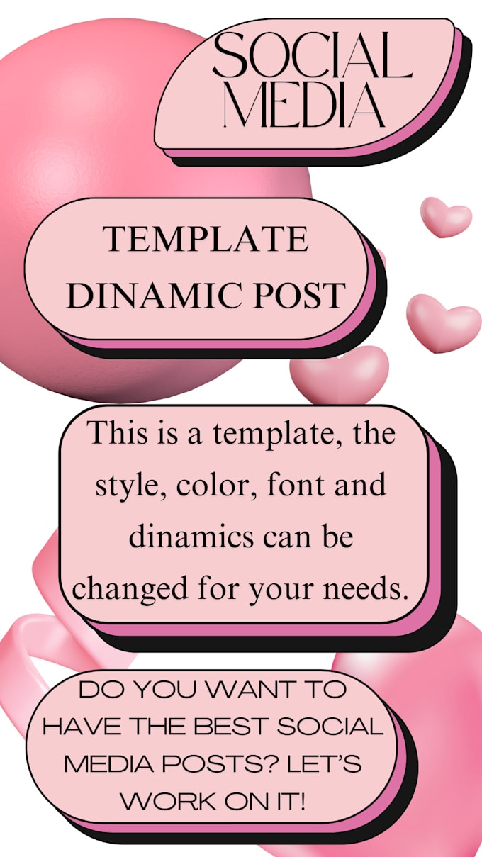 Gig Preview - Create a dinamic or static social media post template