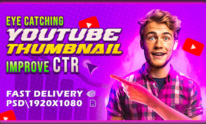 Gig Preview - Design eye catching youtube thumbnails that drive clicks