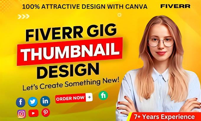 Gig Preview - Design a unique attractive fiverr gig image, and gig cover, fiverr thumbnail