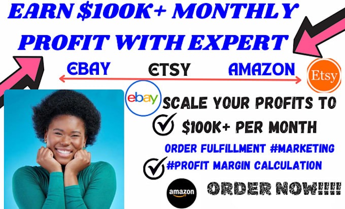 Gig Preview - Be your amazon ebay manager to make 100k profit, top selling product listing SEO