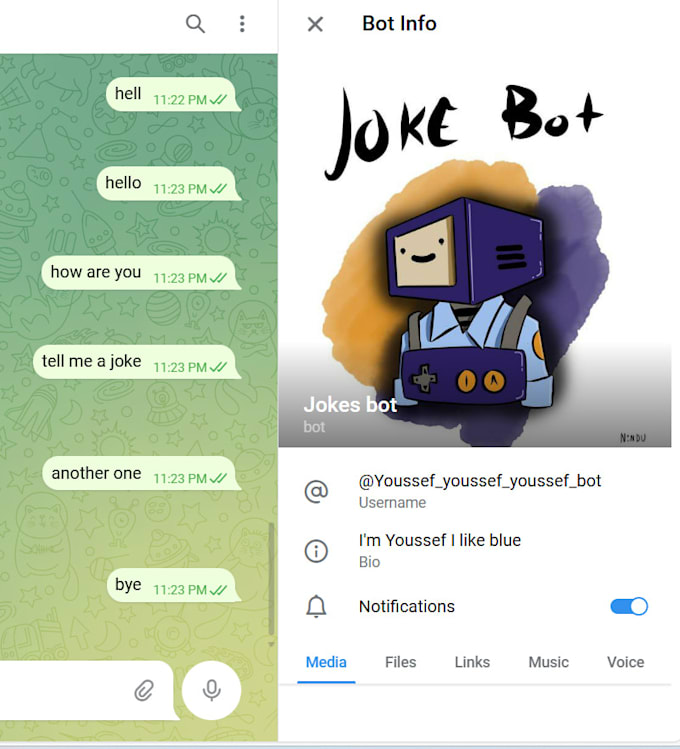 Gig Preview - Make a telegram bot that makes different things you need