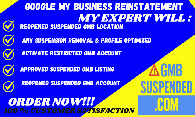 Gig Preview - Reinstate and fix suspended google my business profile gmb suspensiongmb listing