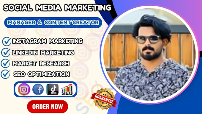 Gig Preview - Social media marketing manager content creator instagram and linkedin marketing