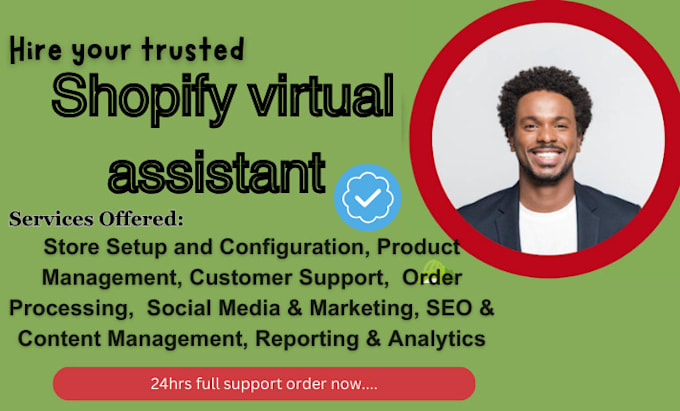 Gig Preview - Be your shopify virtual assistant, shopify store manager, amazon dropshipping