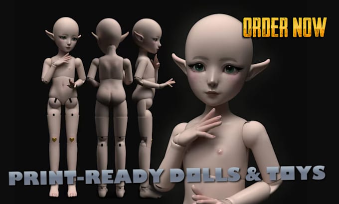 Gig Preview - Sculpt bjd, prototype ball, toy design, 3d doll, action figure, doll, flexi toys