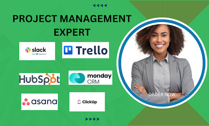 Gig Preview - Manage your projects using clickup, asana, trello, monday, or slack CRM