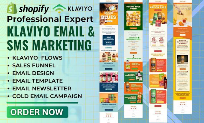 Gig Preview - Setup klaviyo email flows, SMS and email marketing ecommerce shopify marketing