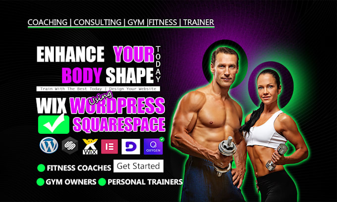 Gig Preview - Design sport, coaching, gym, trainer, workout, health care and fitness website