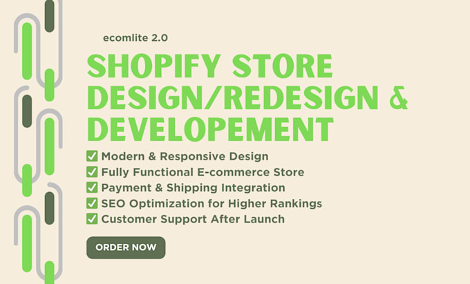 Gig Preview - Professional shopify website design, ecommerce store development