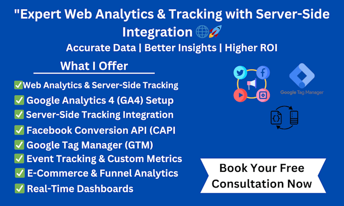 Gig Preview - Expert web analytics tracking with server side integration