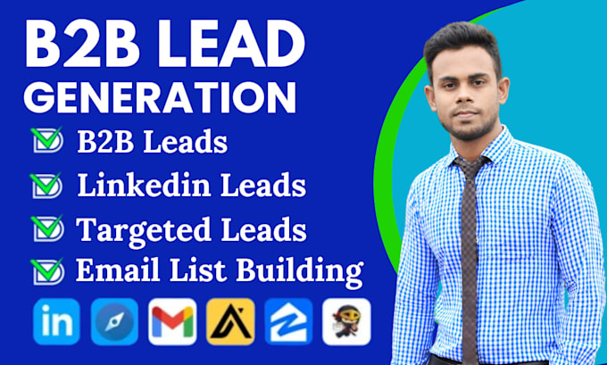 Gig Preview - Do b2b lead generation, linkedin leads and prospect email list building