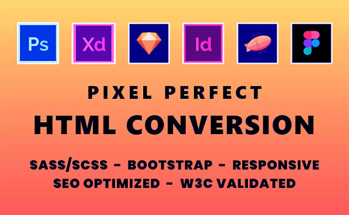 Bestseller - convert figma, PSD to responsive HTML with scss, bootstrap, tailwind CSS