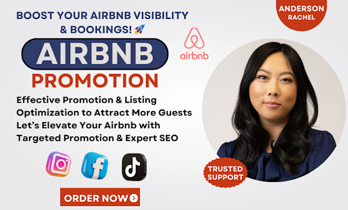 Gig Preview - Do airbnb promotion, airbnb marketing, vrbo airbnb listing to increase bookings