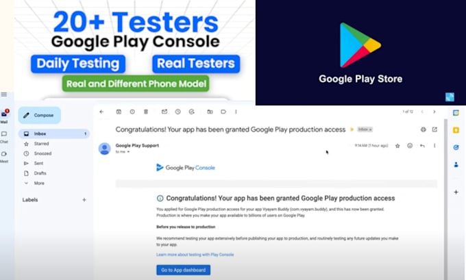 Gig Preview - Provide real 12 testers or 20 testers for google play console app closed testing