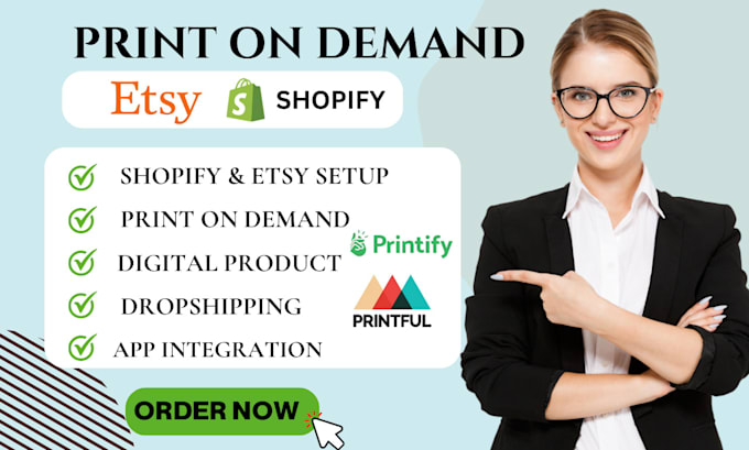 Gig Preview - Do etsy promotion, shopify print on demand shopify SEO website printful printify