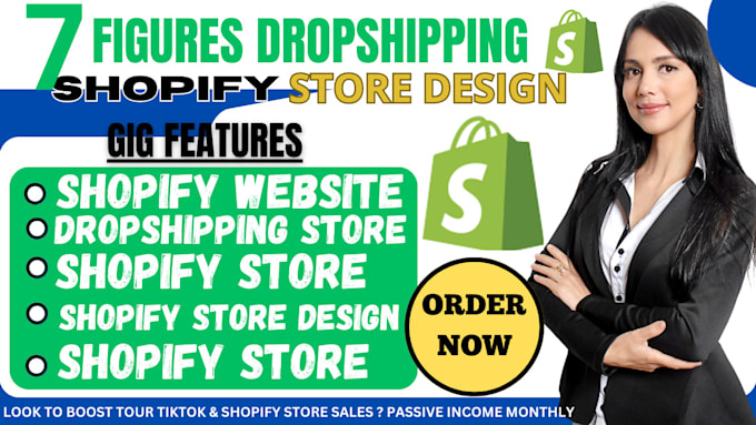 Gig Preview - Build shopify website,7 figure shopify dropshipping store