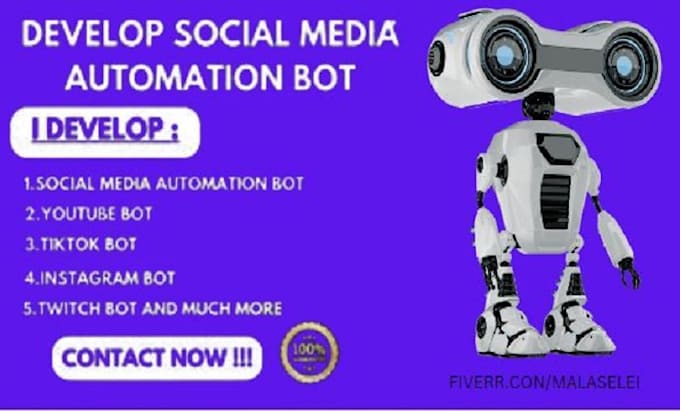 Gig Preview - Create bots for instagram, tiktok, telegram  discord to boost your engagement