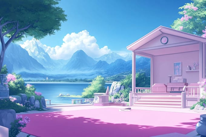 Gig Preview - Do anime background game, environment, landscape and visual novel  painting