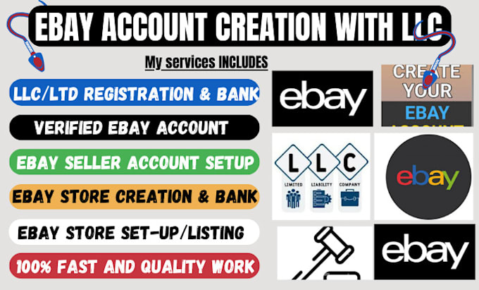 Gig Preview - Create ebay unsuspended seller account ebay account creation with llc high limit