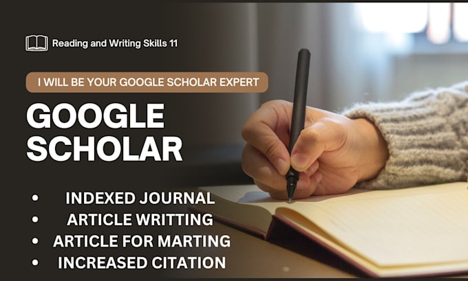 Gig Preview - Write and publish article research in high indexed journal on google scholar