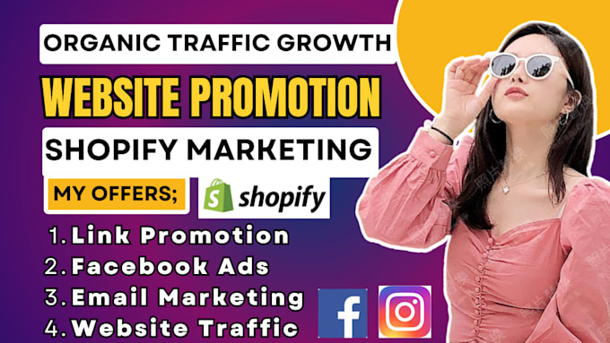 Gig Preview - Increase organic website traffic, shopify facebook ads, website link promotion