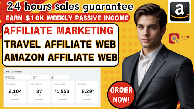 Gig Preview - Setup travel affiliate website amazon affiliate  clickbank affiliate marketing