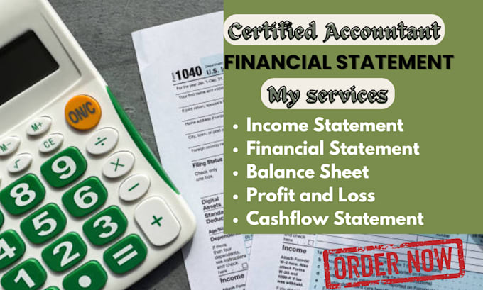 Gig Preview - Prepare financial statements, audit income statement, balance sheet taxation