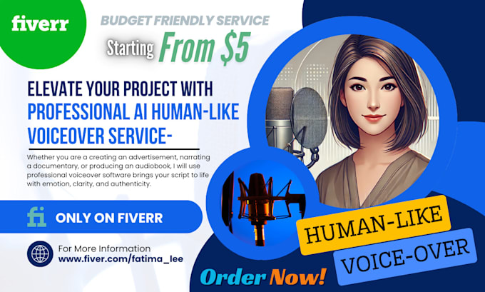 Gig Preview - Be your professional voice over actor or artist