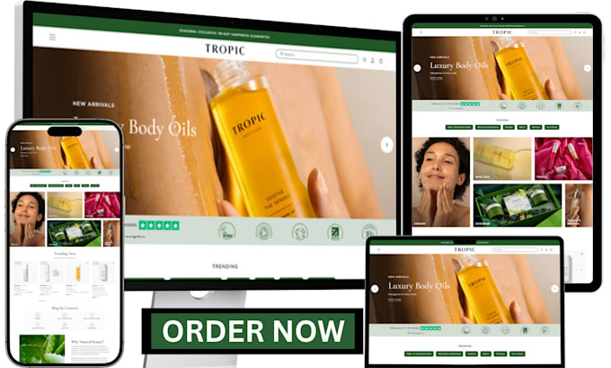 Gig Preview - Skin care website, beauty website, cosmetic skin care website skin care website