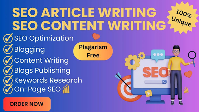 Gig Preview - Professional SEO article and blog writing service