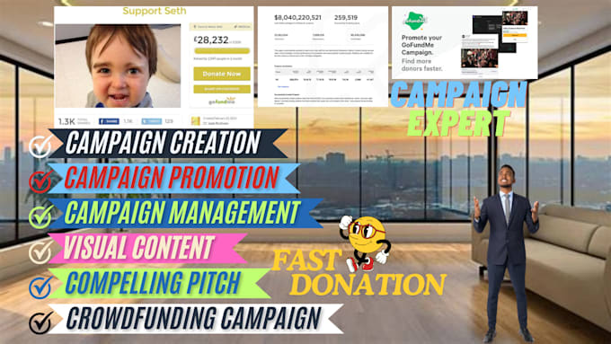 Gig Preview - Do crowdfunding campaign creation and promotion email campaign campaign manager