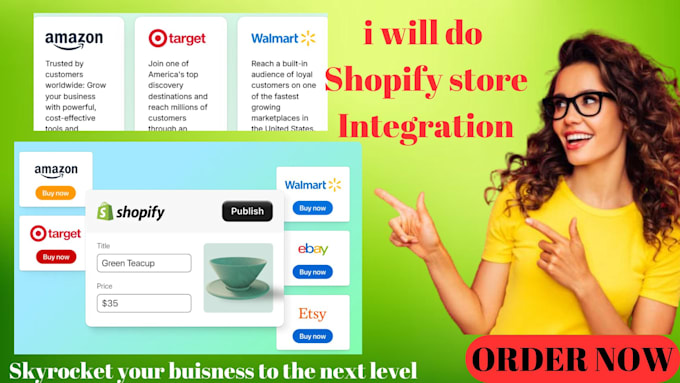 Gig Preview - Integrate your shopify store with amazon ebay walmart etsy target plus