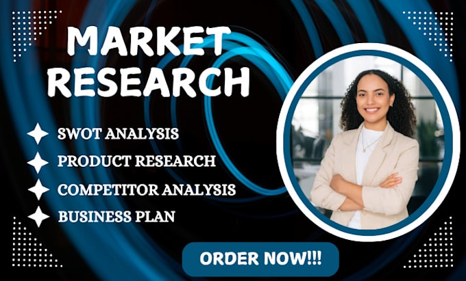 Gig Preview - Do market research, swot analysis, competitor, business plan, market analysis