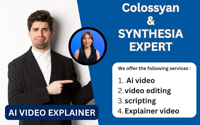 Bestseller - create stunning synthesia and colossyan ai videos for ads, training, translation