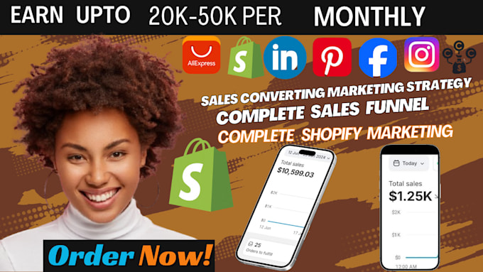 Gig Preview - Do shopify marketing, promote shopify store, sales funnel to boost shopify sales