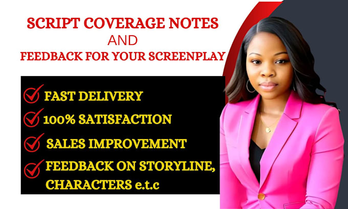 Gig Preview - Provide script coverage note and feedback for your screenplay, film movie script