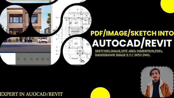 Gig Preview - Convert any file to autocad or revit with precision