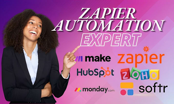 Gig Preview - Do makecom automation, zapier automation, madecom scenerio, CRM, hubspot, softr