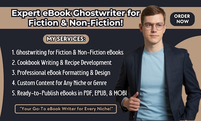 Gig Preview - Be your ebook ghostwriter, ebook writer food recipes, recipe book or cookbook